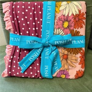 Posh Peanut Della Ruffled Luxette Reversible Patoo Blanket